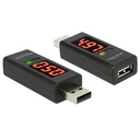 Delock USB-A í A hann/hún breytistykki með LED skjá fyrir volts & amperes