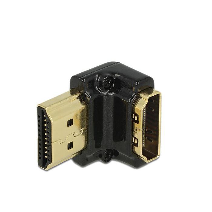 Delock HDMI samtengi, 4K, 90° horn, hann/hún
