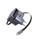 45W UGREEN 1x USB-C, 1x USB-A PPS PD QC hleðslutæki, með útdraganlegum USB-C kapli