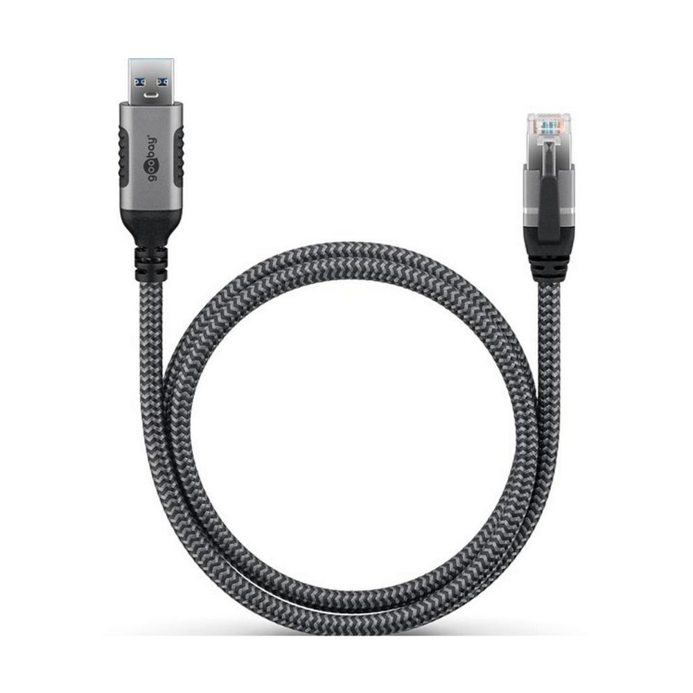 USB-A í RJ45 netsnúra, Grá, 1.5m