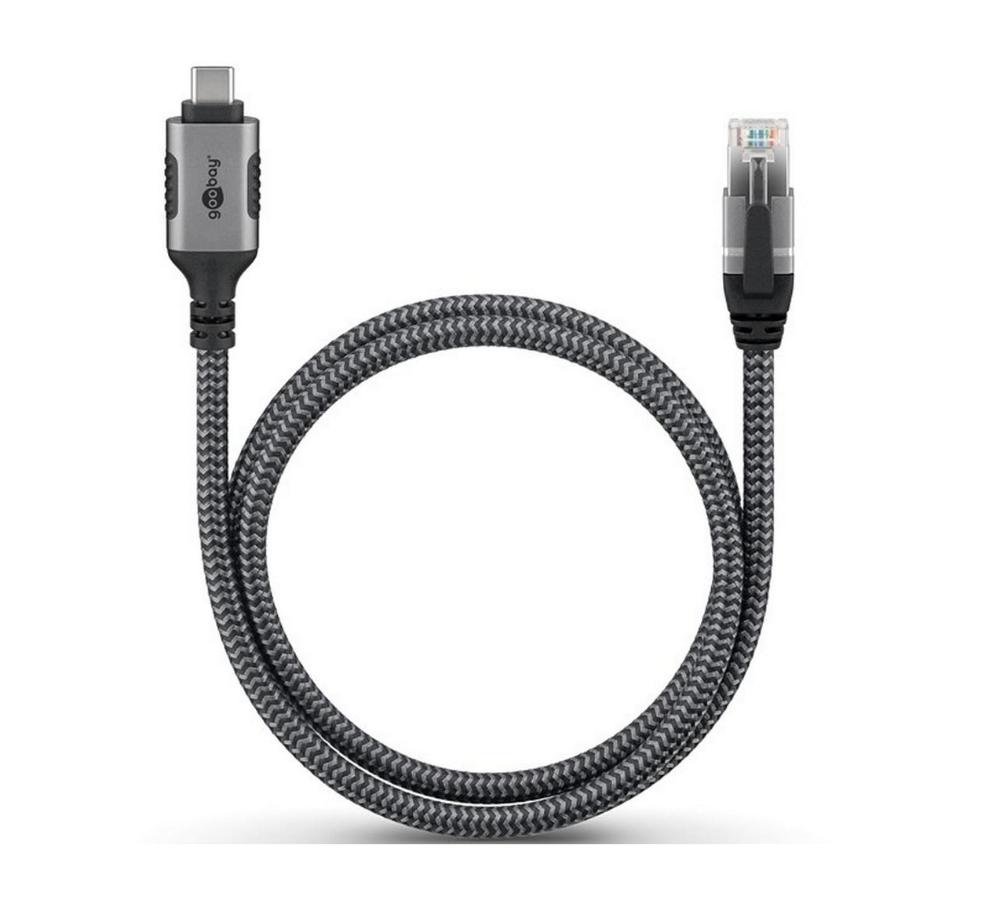USB-C í RJ45 netsnúra, Grá, 1.5m