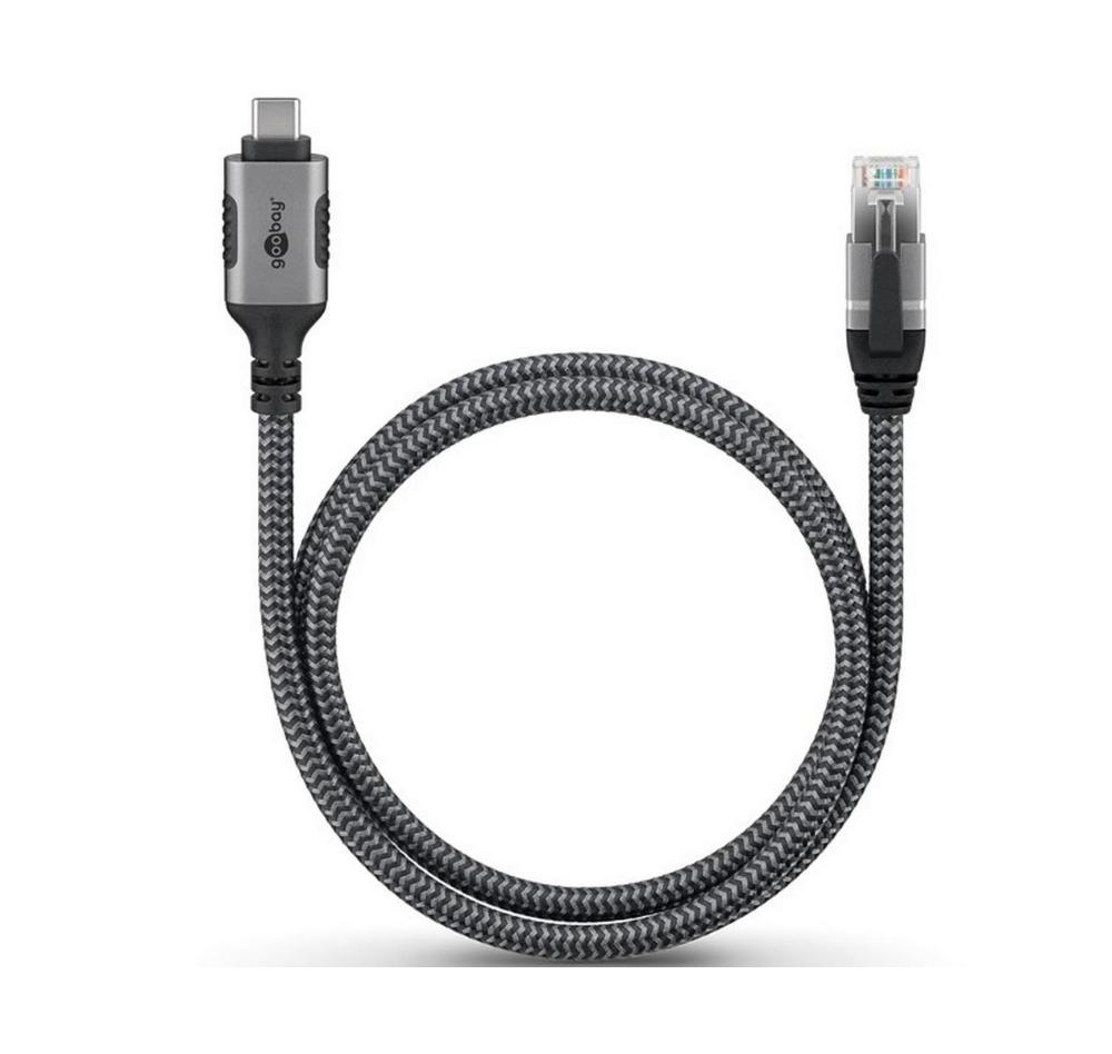USB-C í RJ45 netsnúra, Grá, 3.0m