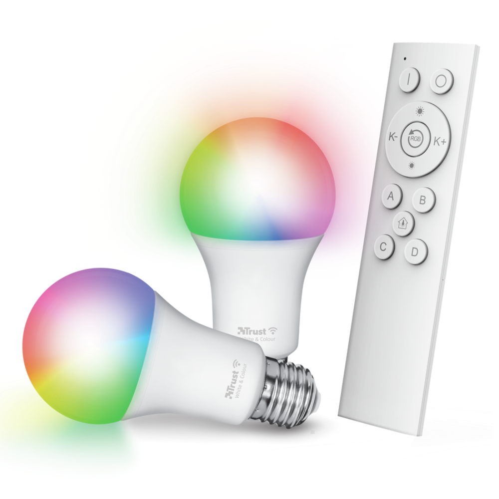 [71400] Trust WIFI Bulb Starter Set – 2 RGB snjallperur + fjarstýring