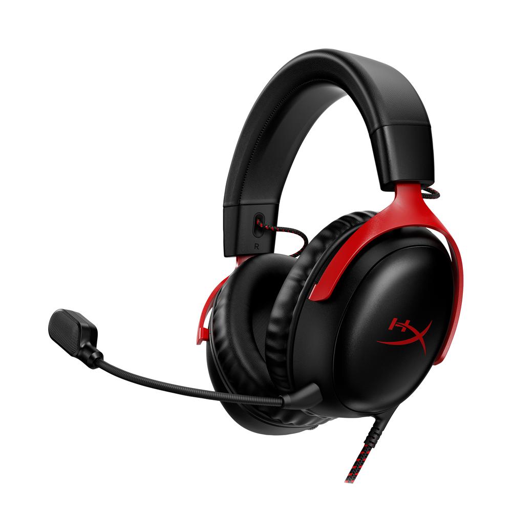 [727A9AA] HP HyperX Cloud III leikjaheyrnartól, svört/rauð