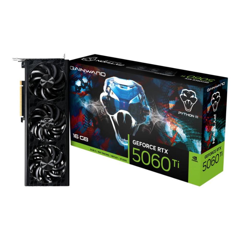 [7506T019T1-GB2061R] Gainward GeForce RTX 5060 Ti 16GB Python III V1 OC skjákort