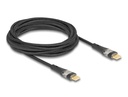 Delock USB-C PD 3.0 100W kapall, 3 metrar, svartur/glær