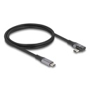 Delock USB-C 40Gbps PD 3.1 240W DP 1.4, 1m 90°, málmgrár