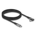 Delock USB-C 40Gbps PD 3.1 240W DP 1.4, 2m 90°, málmgrár