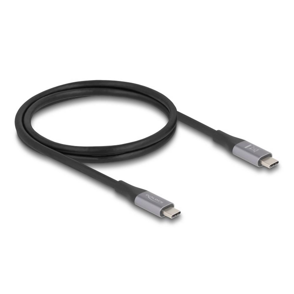[81191] Delock USB-C 40Gbps PD 3.1 240W DP 1.4, 1m, málmgrár
