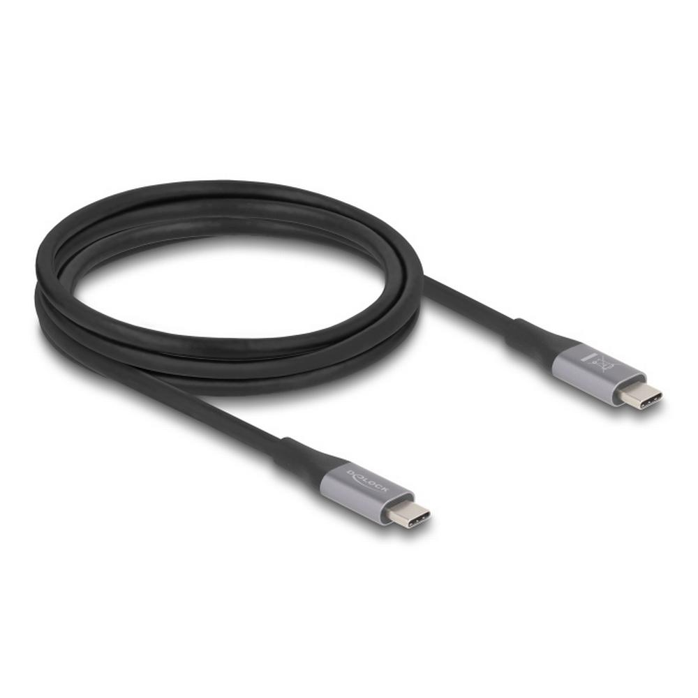 [81192] Delock USB-C 40Gbps PD 3.1 240W DP 1.4, 2m, málmgrár