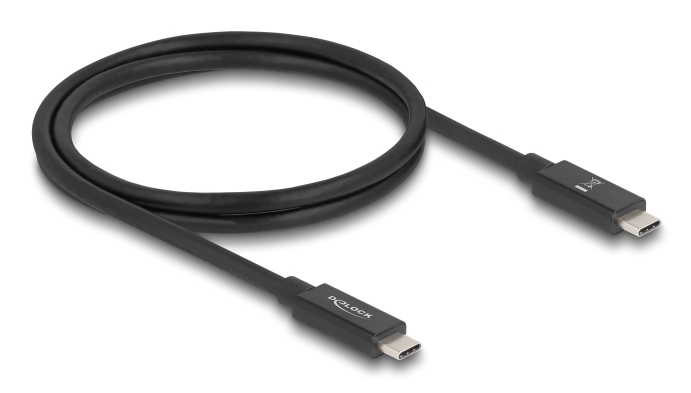 Delock USB 4.2 80Gbps 16K@60Hz PD 3.1 240W C í C kapall, 1 metrar, silfur