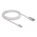 Delock USB2.0 í Apple Lightning kapall, 3 metrar, hvítur