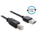 EASY-USB2.0 A-B kapall, 2 metrar, svartur