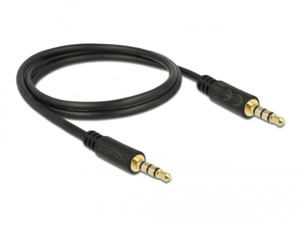 [83435] 3.5mm stereo jack kapall, 4 pin, 1 metrar