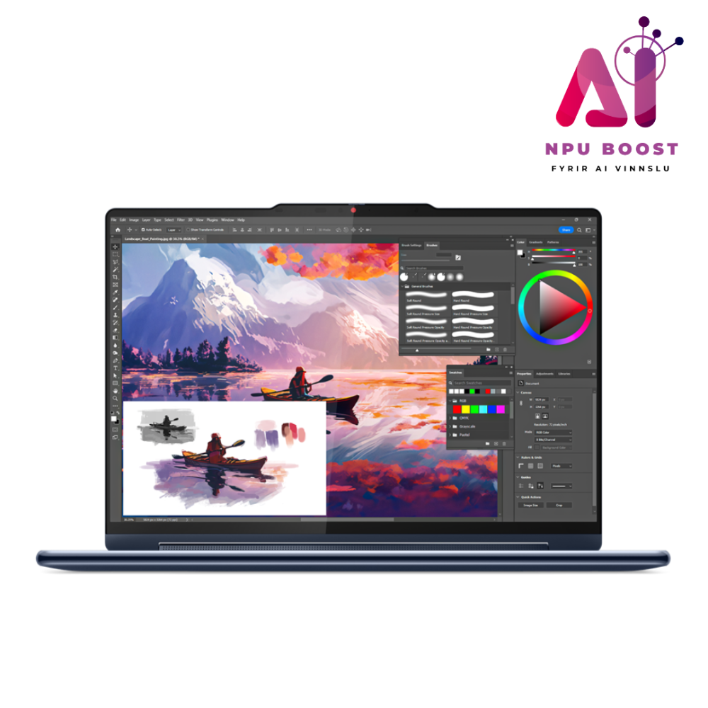 [83AC002SMX] Lenovo Yoga 9 2in1 AI fartölva, 14" OLED 2.8K Intel Ultra 7-155H AI 32GB 1TB W11P, Penni, Cosmic Blue