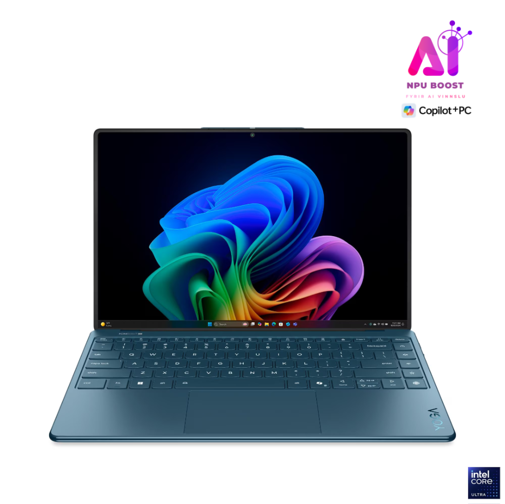 [83CX0007MX-TT] Lenovo Yoga Slim 9 AI+ fartölva, 14" OLED 4K+ touch Intel Ultra 7-258V AI 32GB 1TB W11Pro, Tidal Teal