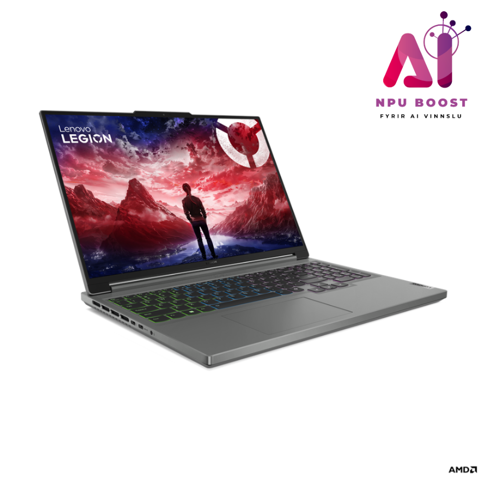 [83DH000HMX] Lenovo Legion Slim 5 AI leikjafartölva, 16" QHD+165 R7-8845HS AI 16GB 1TB RTX4060 W11, Storm Grey