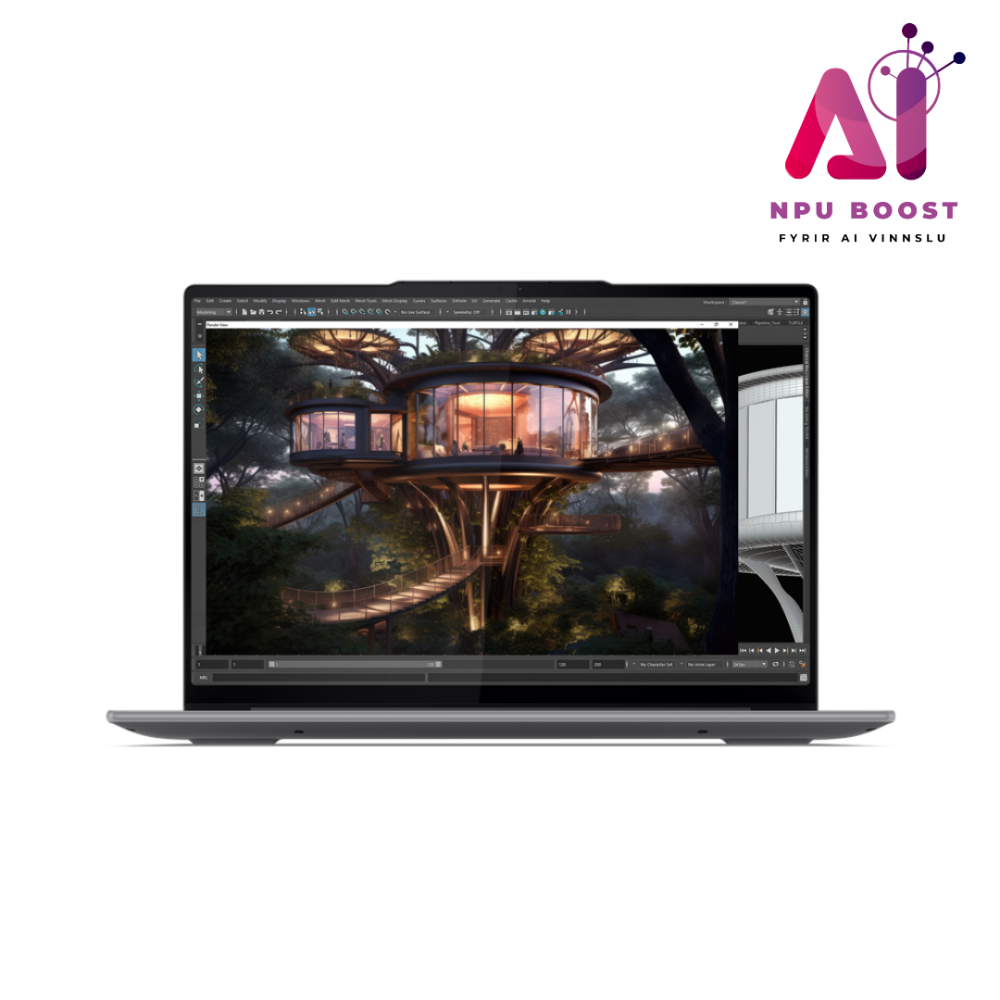 [83E20060MX] Lenovo Yoga Pro 7 AI fartölva, 14.5" 3K Touch Intel Ultra 9-185H AI 32GB 1TB W11, Luna Grey
