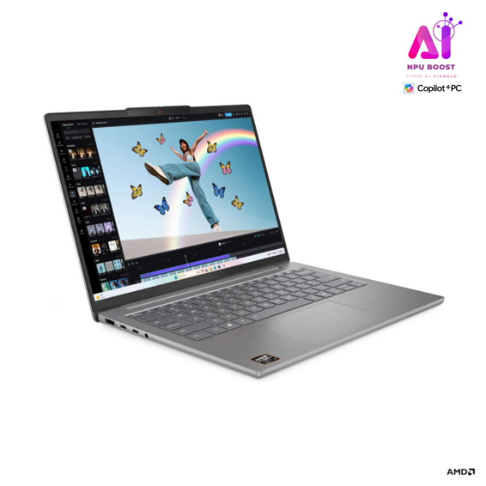 Lenovo IdeaPad Slim 5 AI+ fartölva, 14" OLED FHD+ Ryzen AI-7-350 32GB 1TB W11, Luna Grey