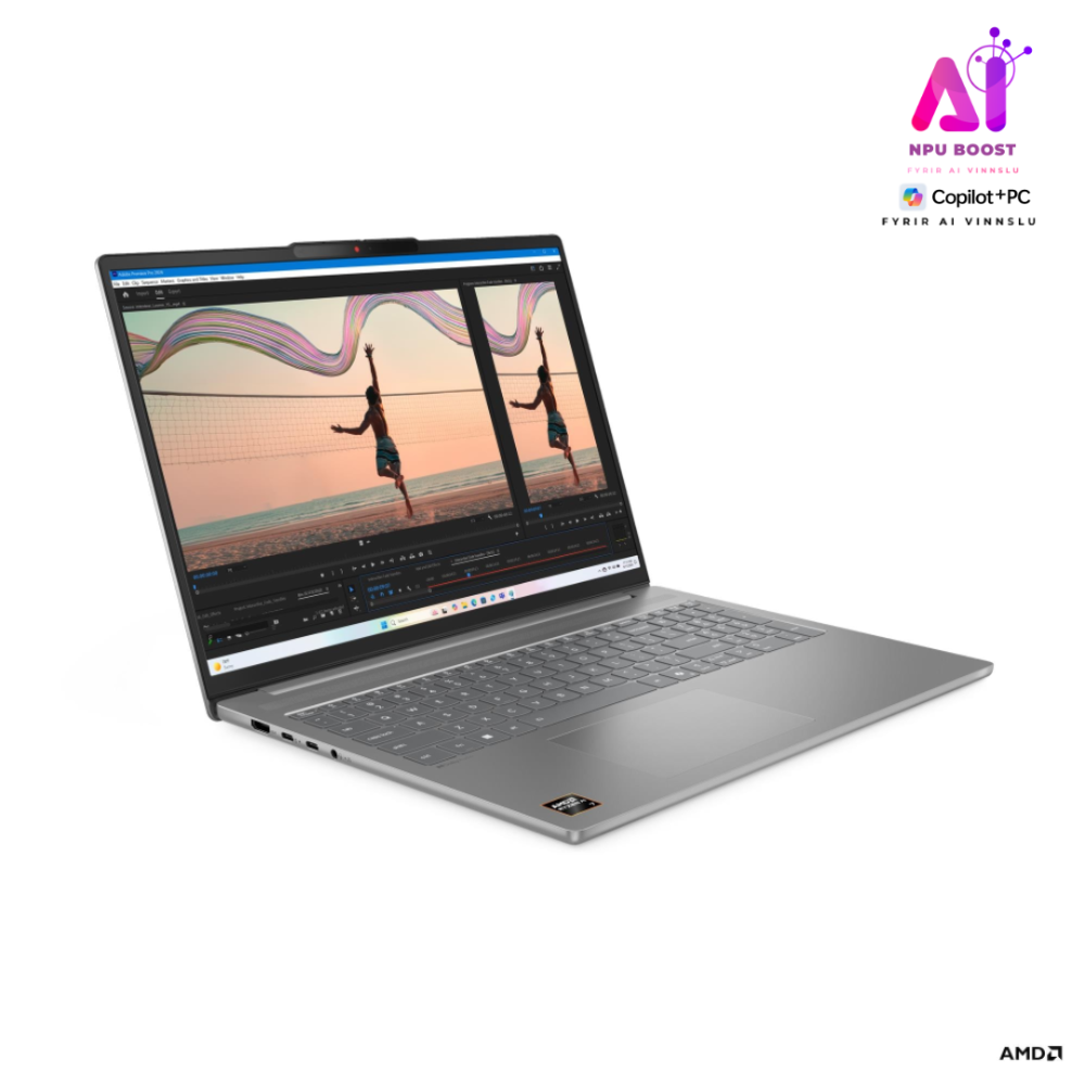 [83HY002VMX-TT] Lenovo IdeaPad Slim 5 AI+ fartölva, 16" OLED 2.8K Ryzen AI-7-350 24GB 1TB W11, Luna Grey