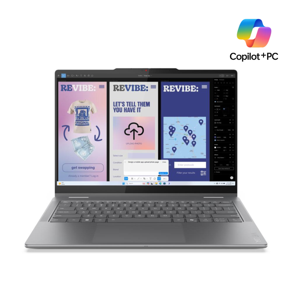 [83JQCTO1WW] Lenovo Yoga 7 2in1 AI+ fartölva, 14" OLED FHD+ Intel Ultra 5-226V 16/512GB W11, Storm Grey