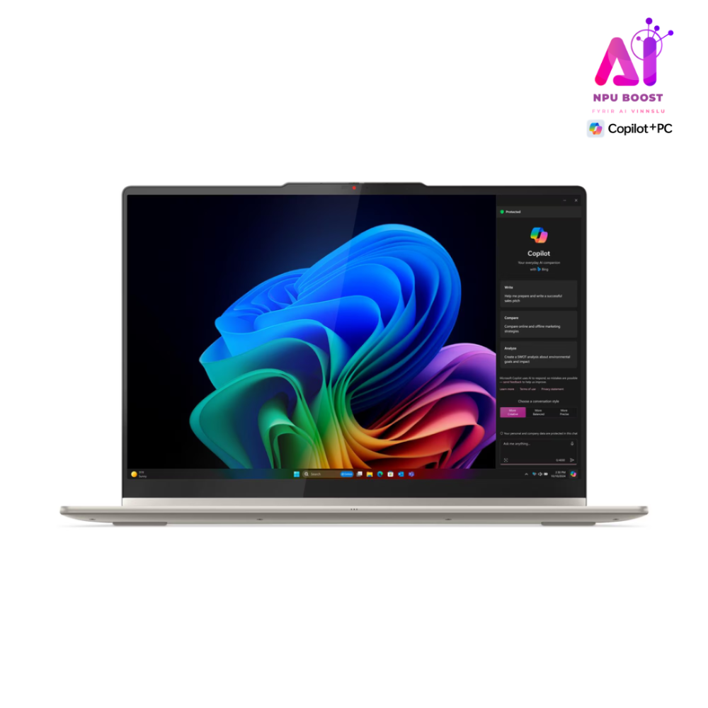 Lenovo Yoga 7 2in1 AI+ fartölva, 16" OLED 2.8K Ryzen AI-7-350 32GB 1TB W11, Seashell Beige