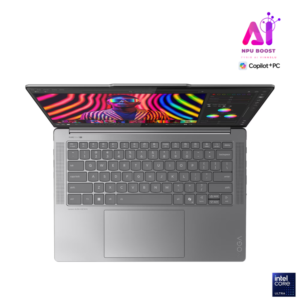 [83KF0006MX-TT] Lenovo Yoga Pro 7 AI fartölva, 14.5" OLED 3K Touch Intel Ultra 9-285H AI 32GB 1TB W11, Luna Grey