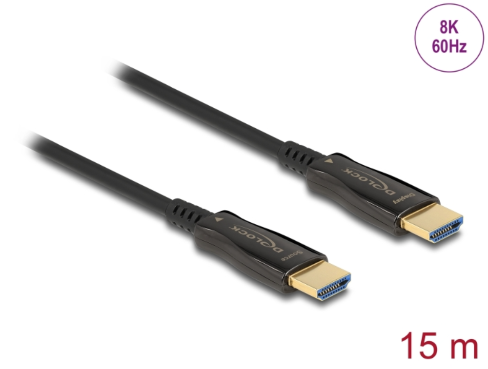 Delock Optical Active HDMI 8K 60Hz kapall, 15 metrar