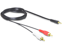 3.5mm stereo jack kapall í 2x RCA 5m