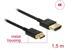 HDMI 2.0 í HDMI Mini-C 3D 4K kapall, hann/hann, slim, 1.5 metrar