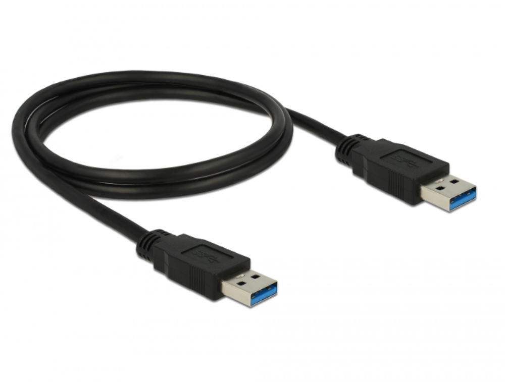 [85060] USB3.0 A-A kapall, 1 metri, hann/hann, svartur