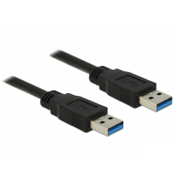 [85062] USB3.0 A-A kapall, 2 metrar, hann/hann, svartur