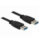 USB3.0 A-A kapall, 2 metrar, hann/hann, svartur