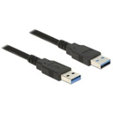 USB3.0 A-A kapall, 5 metrar, hann/hann, svartur