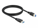 USB3.0 A-B kapall, 1,5 metri, hann/hann, svartur