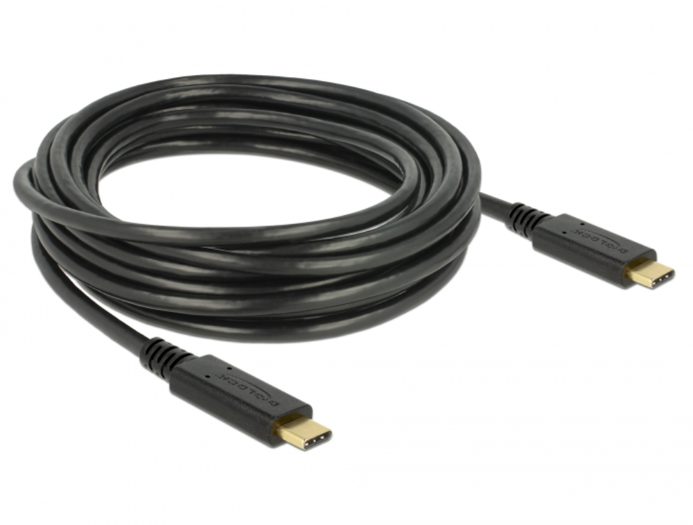 [85206] Delock USB-C í USB-C 2.0 hleðslukapall, 100W PD, 4 metrar, svartur