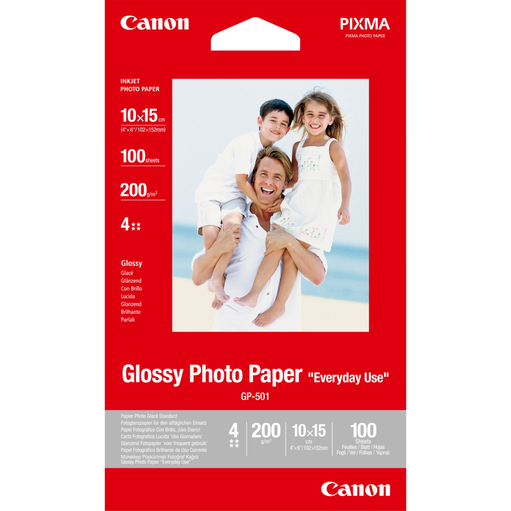 [0775B003BA] Canon 10x15'' Glossy ljósmyndapappír, 200g, 100 arkir