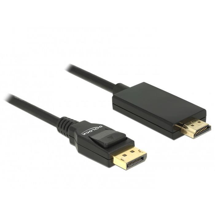 [85316] Delock Skjásnúra DisplayPort - HDMI 1.2a M/M 4K 1m