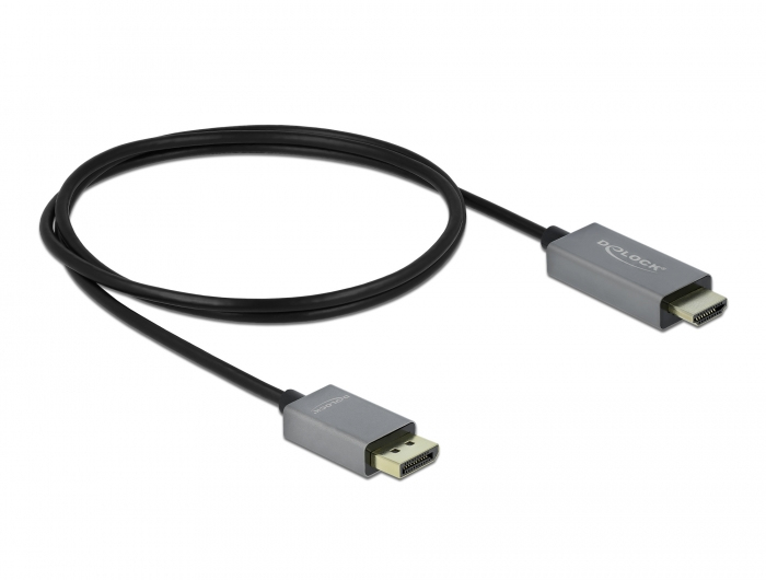 [85928] Delock Displayport 1.4 í HDMI, 4K 60Hz HDR kapall, hann/hann, 1 metri