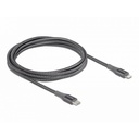 Delock USB-C í Lightning 2m ofinn kapall, grár