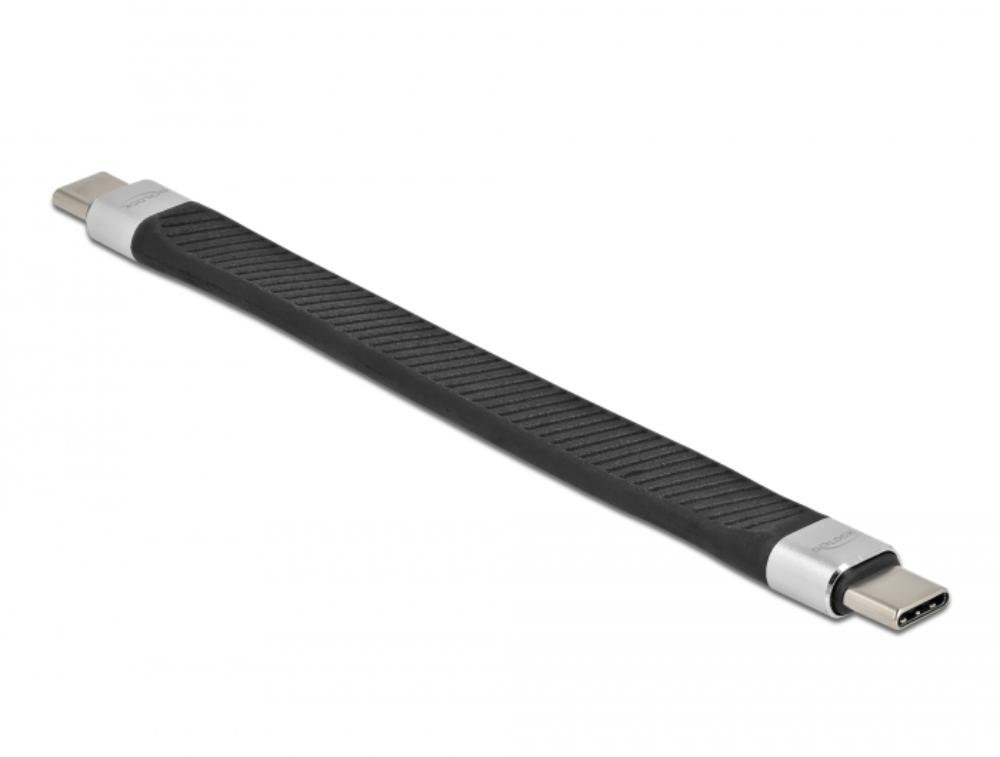 Delock flexible USB-C 3.2 Gen2 í USB-C kapall, 13cm, svartur