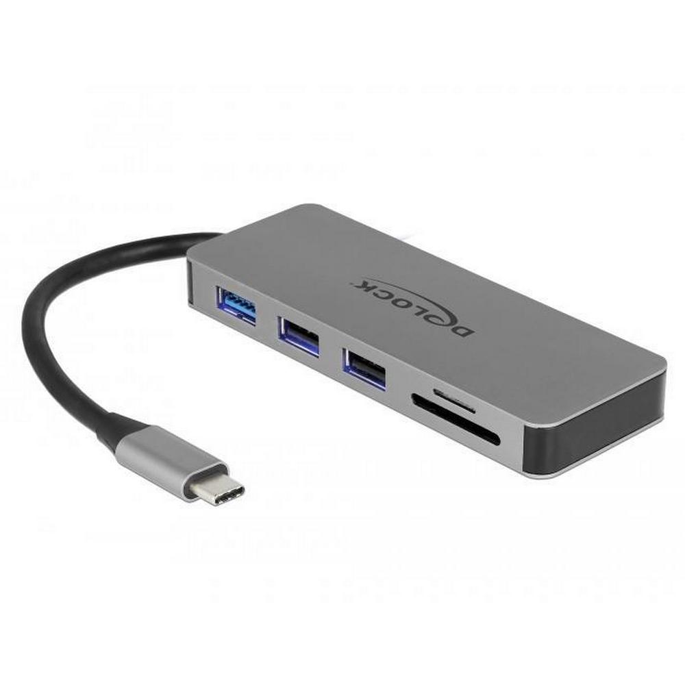 Delock USB-C 4K 87W fartölvudokka með skjátengi