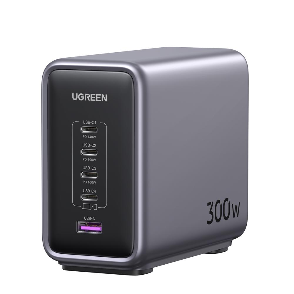[90903B] 300W UGREEN Desktop 4x USB-C, 1x USB-A PPS PD QC GaN II hleðslutæki