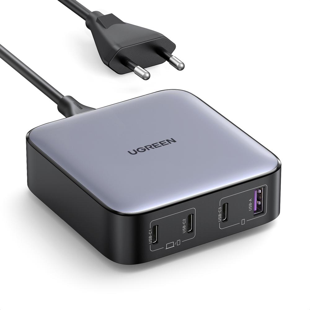[90928] 100W UGREEN Nexode 3x USB-C, 1x USB-A PPS PD QC GaN Desktop hleðslutæki, svart