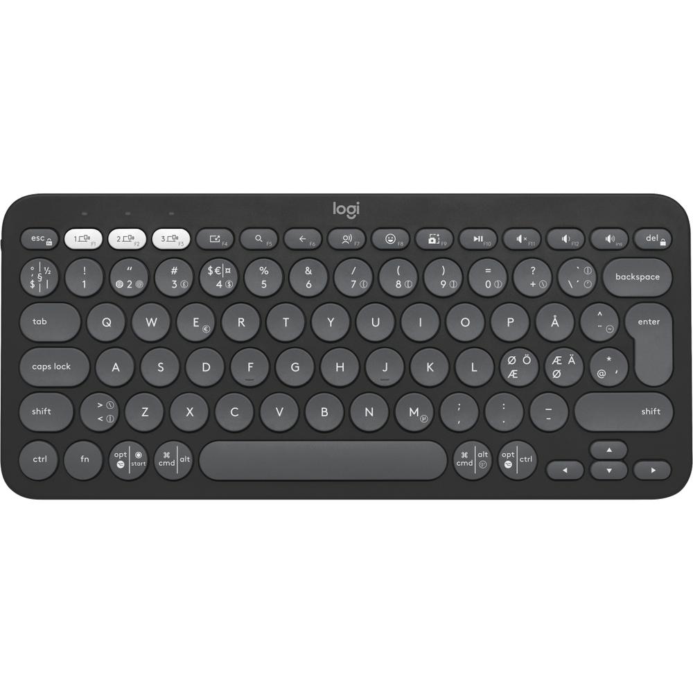 Logitech Pebble Keys 2 K380s þráðlaust Bluetooth lyklaborð, svart