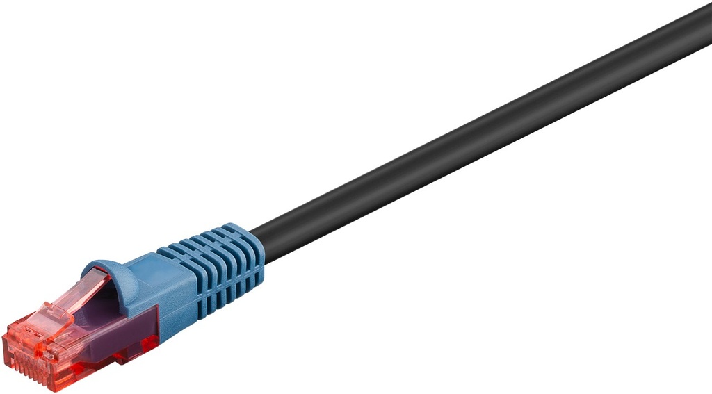 Goobay Cat6 utandyra RJ45-RJ45 netsnúra svört, 50.0m