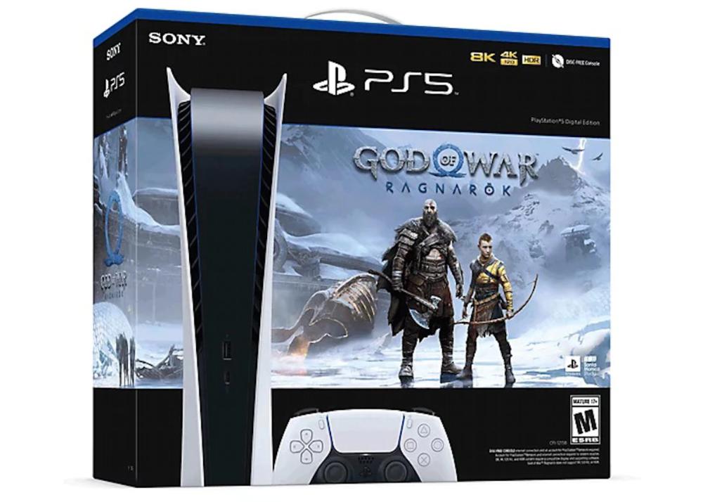 [9451495] Playstation 5 leikjatölva stafræn, GoW Ragnarök Bundle, hvít