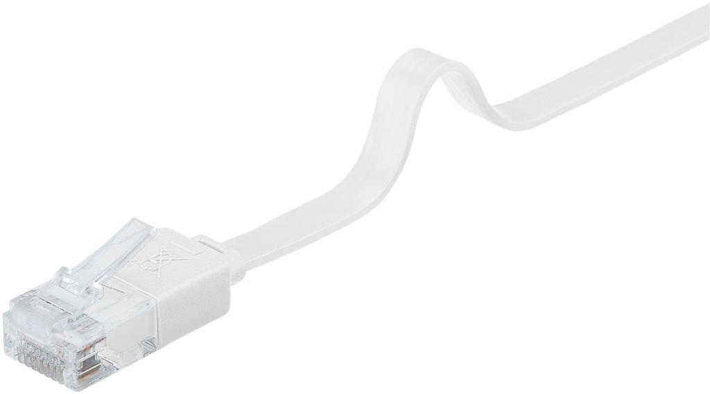Goobay Cat6 RJ45-RJ45 flöt netsnúra hvít, 10.0m
