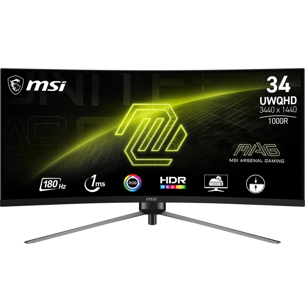 [9S6-3DD14H-003] MSI Mag 345CQRDE 34" UW-QHD VA 180Hz 1ms 21:9 Curved leikjaskjár, svartur