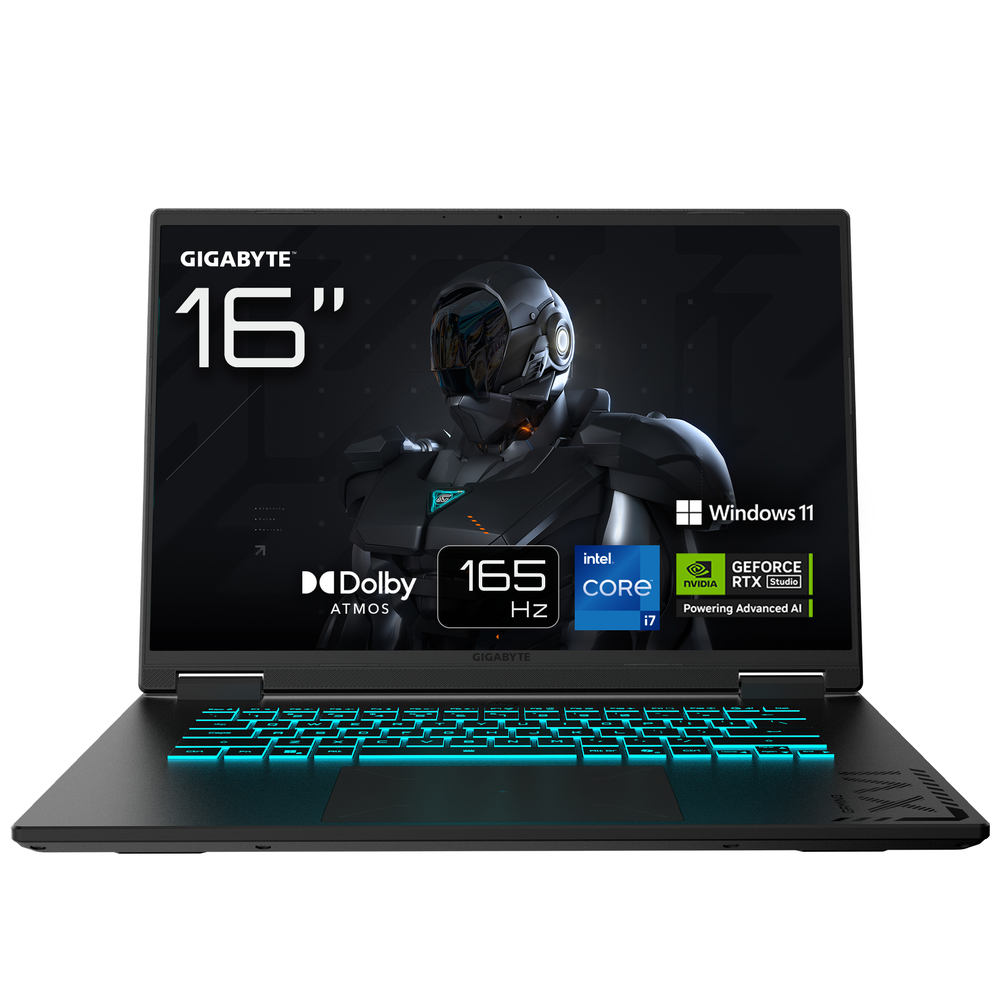 Gigabyte Gaming leikjafartölva 16" FHD+165 i7-13620H 16GB 1TB RTX5050 W11, Black Steel